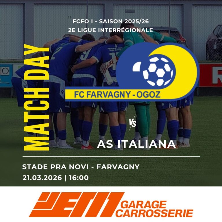 Lire la suite à propos de l’article FCFO 1 vs AS Italiana – Match le 21.03.2026