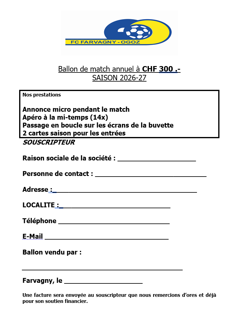 Lire la suite à propos de l’article Soutenez le FCFO avec le ballon de match annuel