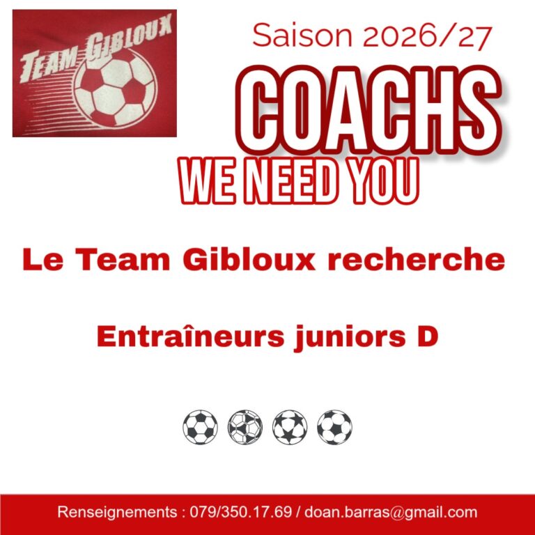 Lire la suite à propos de l’article La Team Gibloux recherche ses futurs entraîneurs !